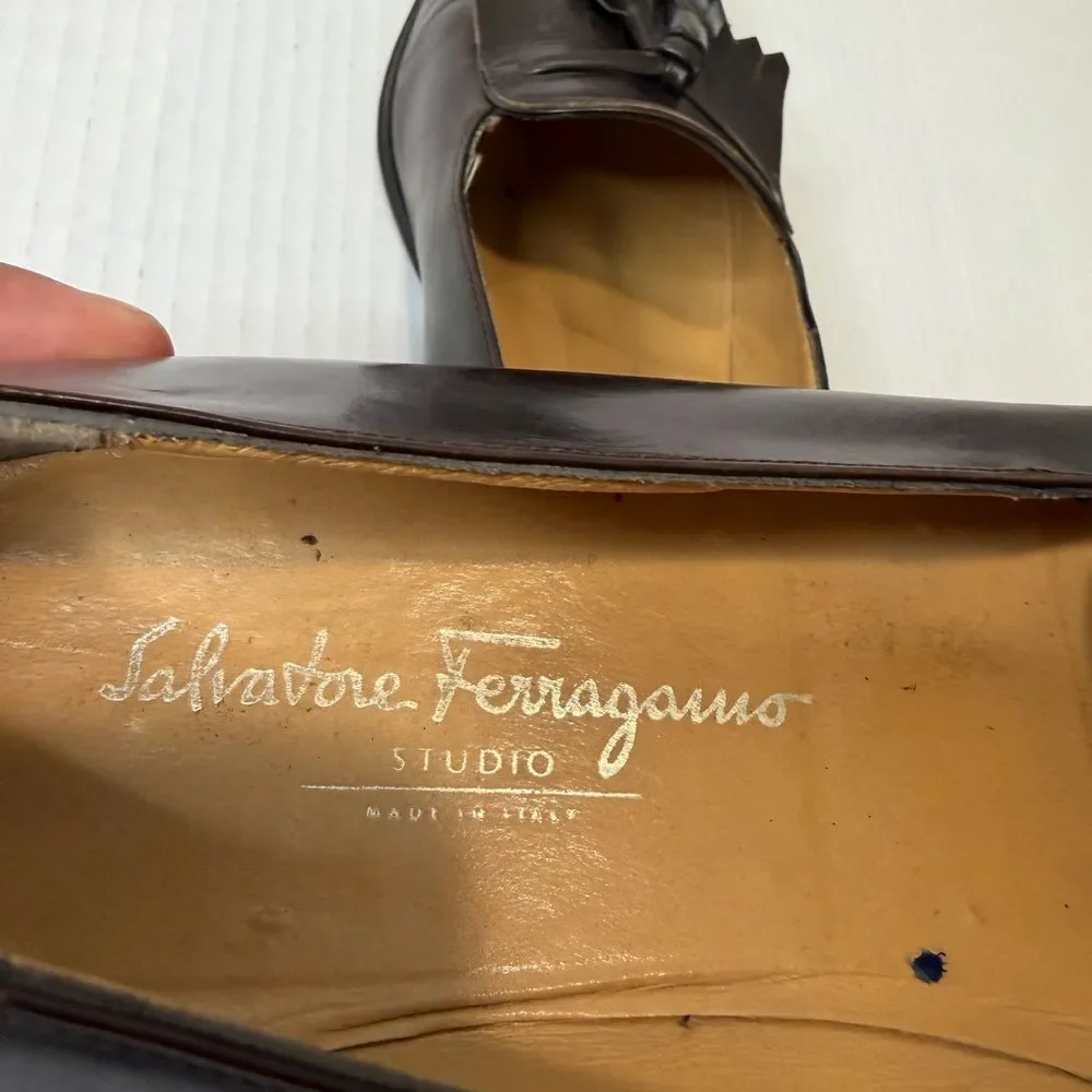 Salvatore Ferragamo Studio Tassels Kiltie Loafers Men’s Size 9.5 D
